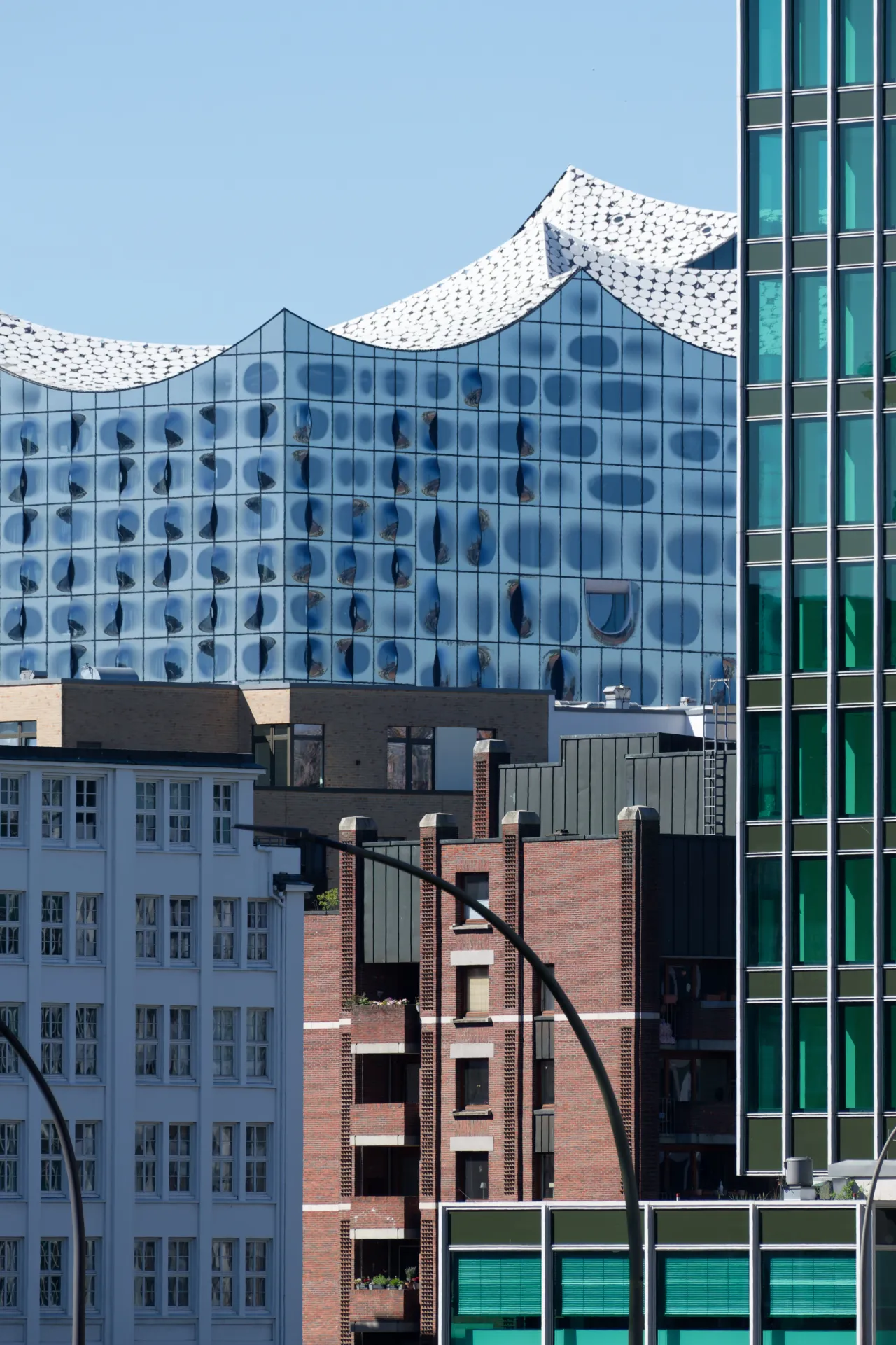 Die Stadtstruktur verdichtener Blick auf die Hamburger Elbphilharmonie